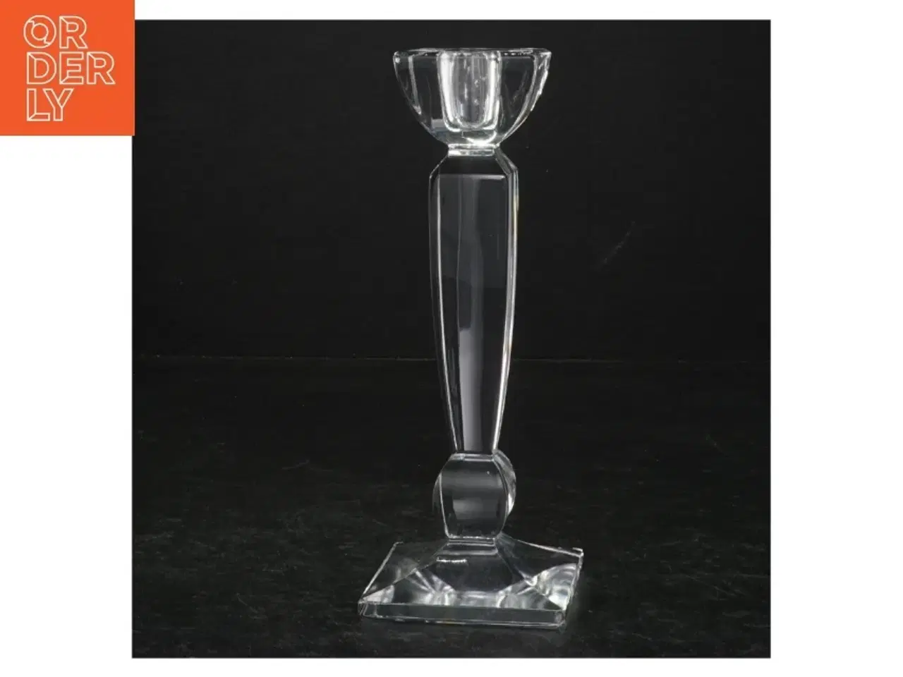 Billede 1 - Glas lysestage (str. 18 cm)
