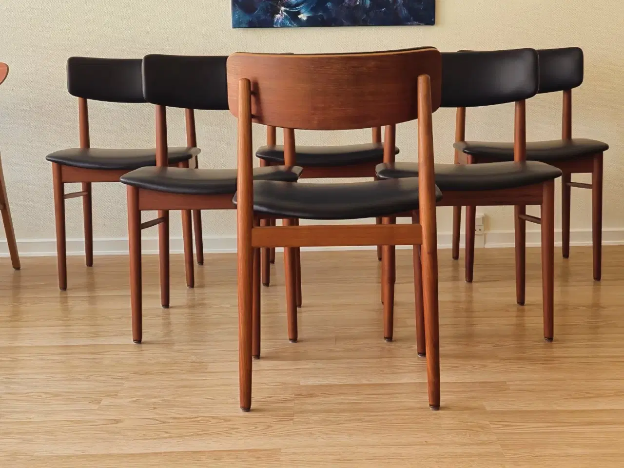 Billede 6 - 6 Teak stole, nypolstrede