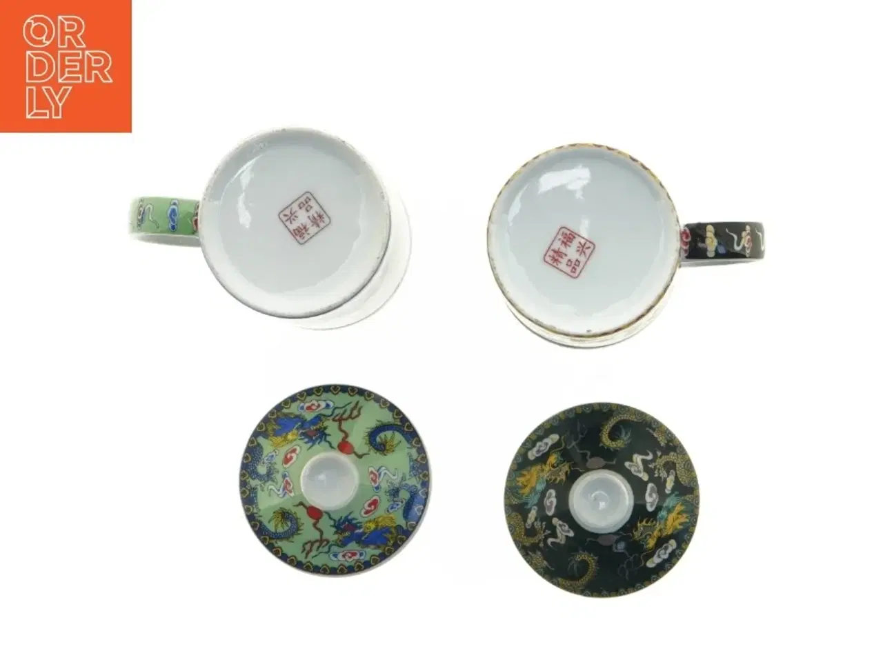 Billede 7 - Dekorerede porcelænskrus med låg (str. 14,5 x 7,5 x 11 cm)