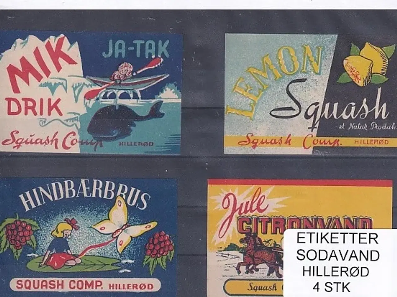Billede 1 - Etiketter - Sodavand - Hillerød - 4 Stk.