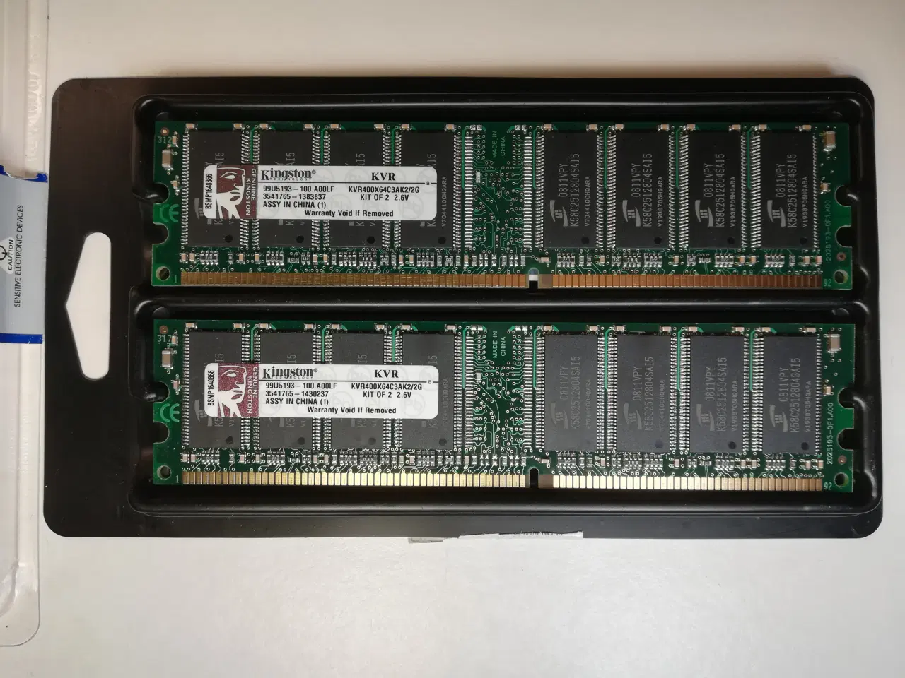 Billede 2 - Kingston DDR SDRAM til gammelt bundkort 