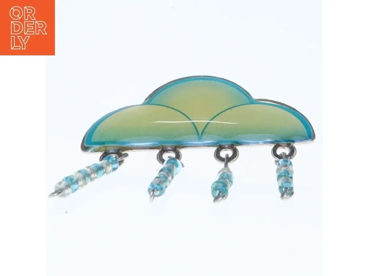 Billede 3 - Sky badge with beads (str. 3 cm)