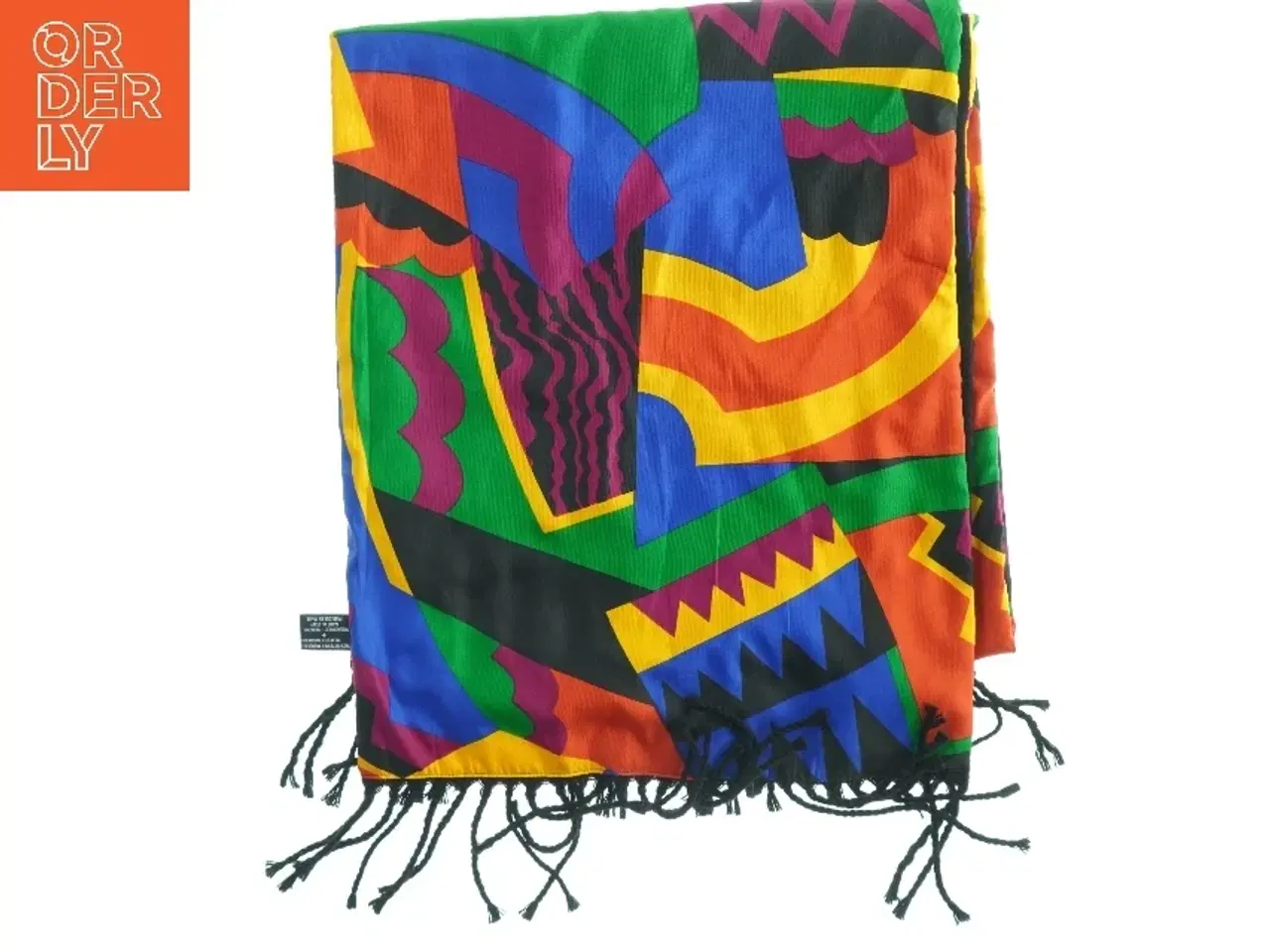 Billede 3 - Farverig tørklæde med frynser (str. 35. x, 160 cm)