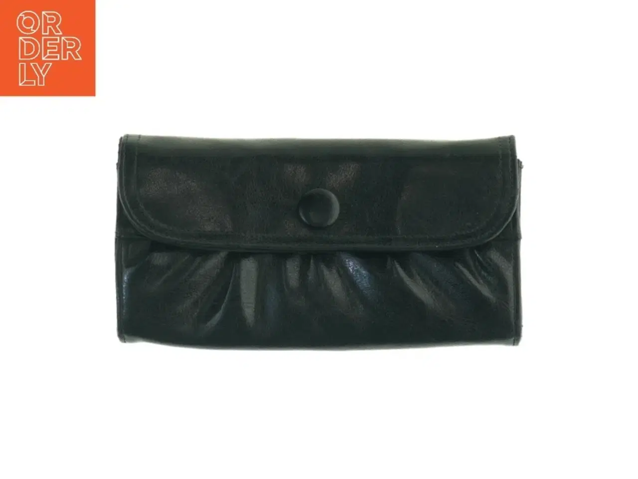 Billede 1 - Sort læderpung (str. 21 x 8 cm)