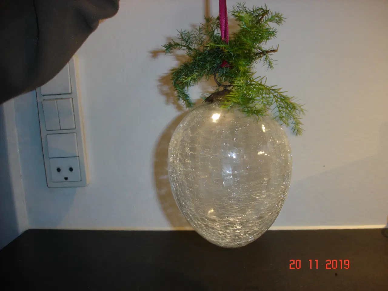 Billede 1 - Glas kugle/ dråbe til ophæng