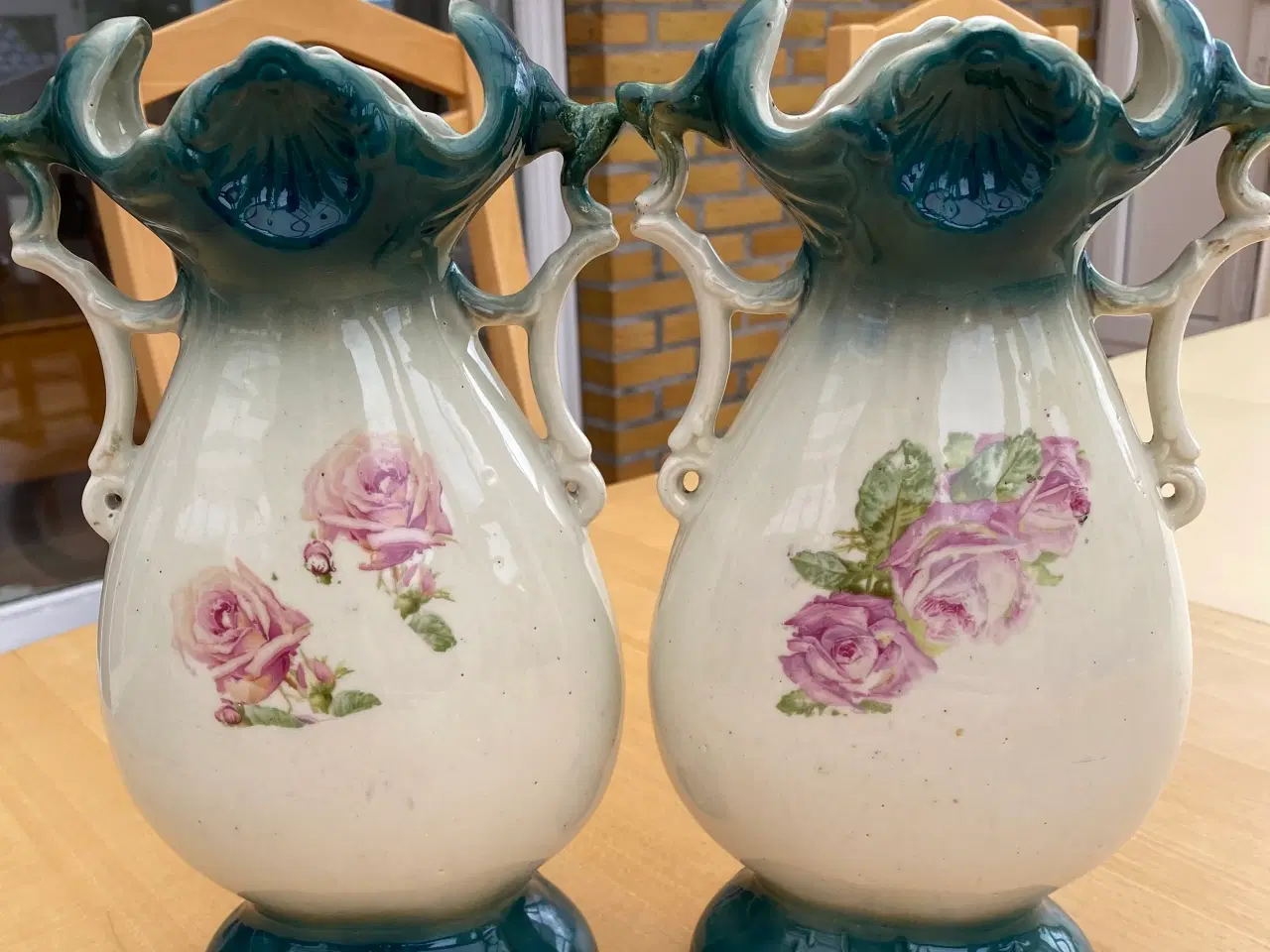 Billede 2 - VINTAGE FRANSK PORCELÆN ART NOUVEAU VASE, SMUK 