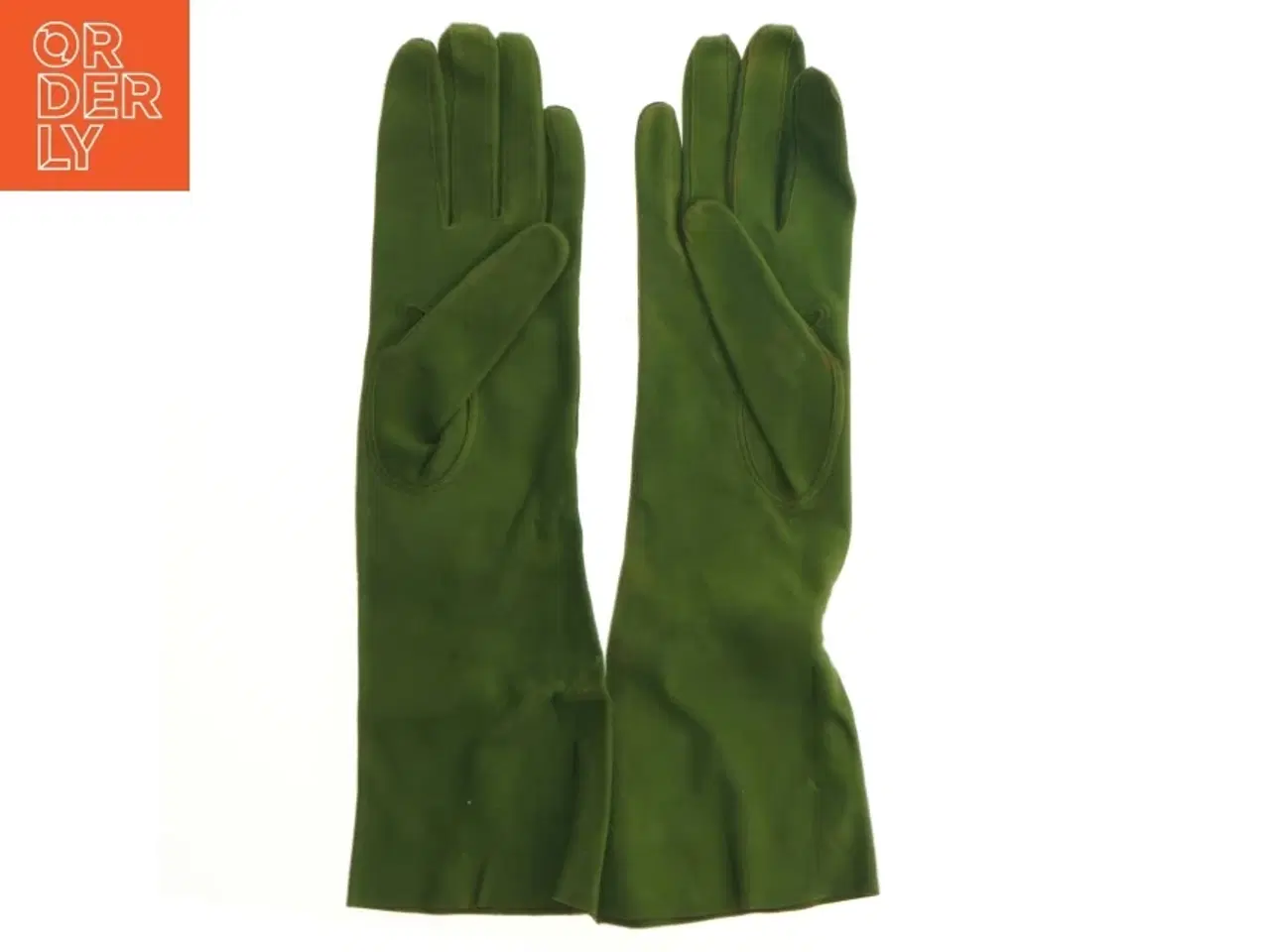 Billede 3 - Grønne læderhandsker (str. 33 cm)