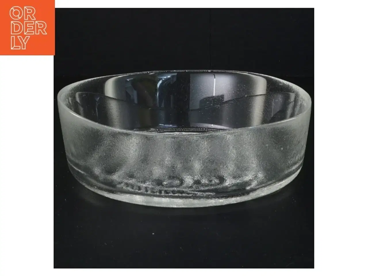 Billede 2 - Glas serverings fad med fiskemotiv i bunden (str. 22 x 6 cm)