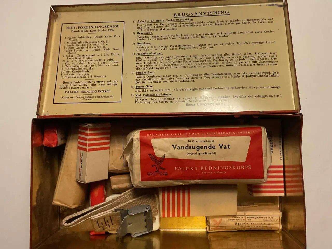 Billede 3 - Falck nød-forbindingskasse i blik