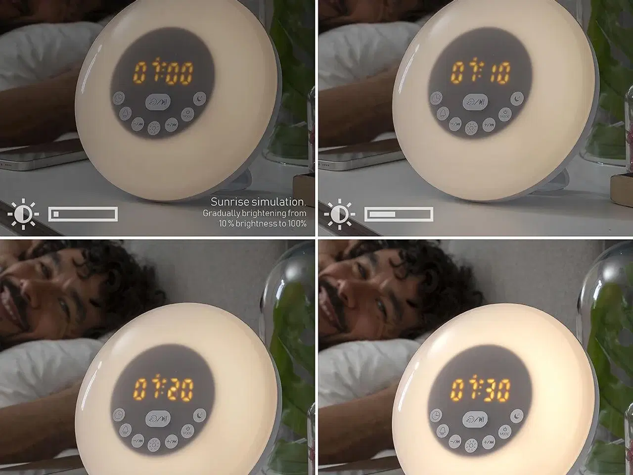 Billede 2 - Sunrilk genopladeligt solopgangsvækkeur med højttaler