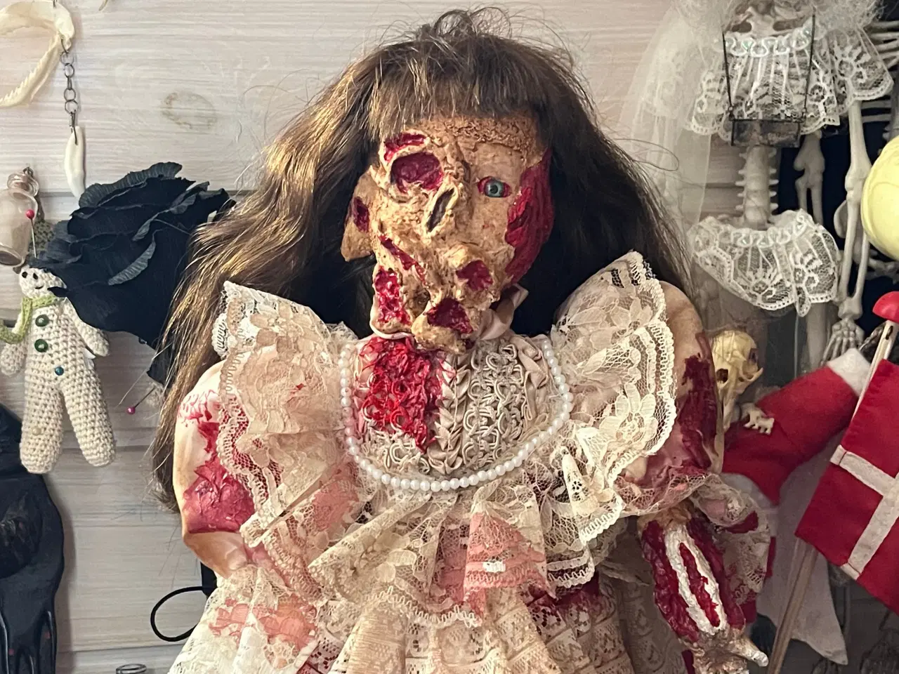Billede 1 - Halloween Creepy Reborn porcelænsdukke Karla