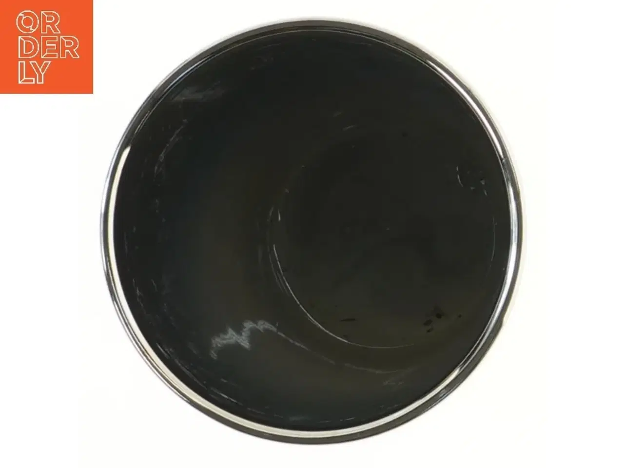 Billede 2 - Grå vase med metallisk kant (str. Ø 13 cm længde 15 cm)