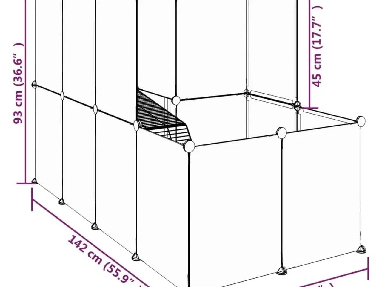 Billede 8 - Lille dyrebur 142x74x93 cm PP og stål transparent