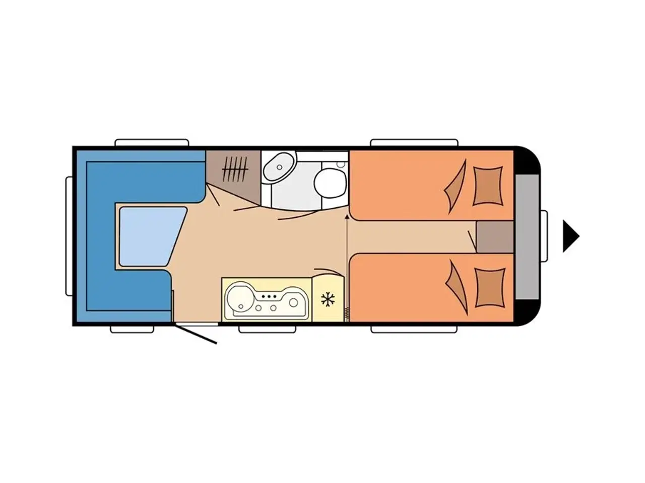 Billede 2 - 2026 - Hobby Excellent Edition 495 UL   Mest populære vogn med enkeltsenge. NY 2026 MODEL, PÅ LAGER, klar til omgående levering.