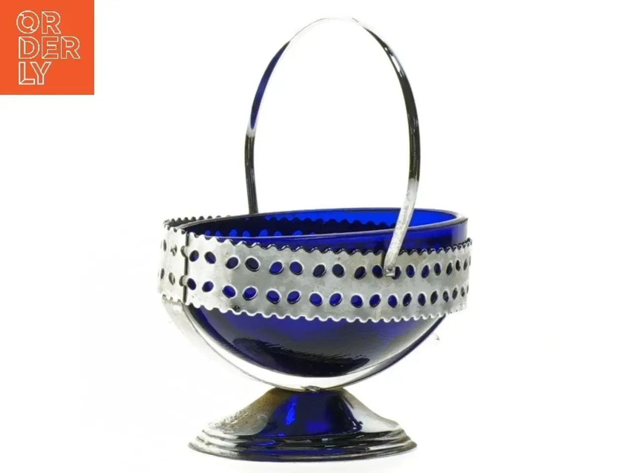 Billede 1 - Blå glas skål (str. 13 x 10 cm)