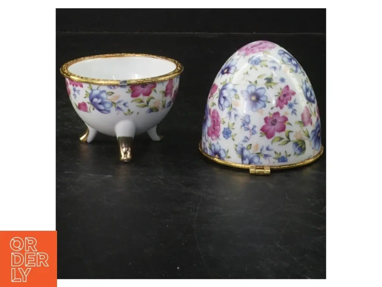 Billede 1 - Porcelænsæg med blomstermotiv (str. 13 cm)