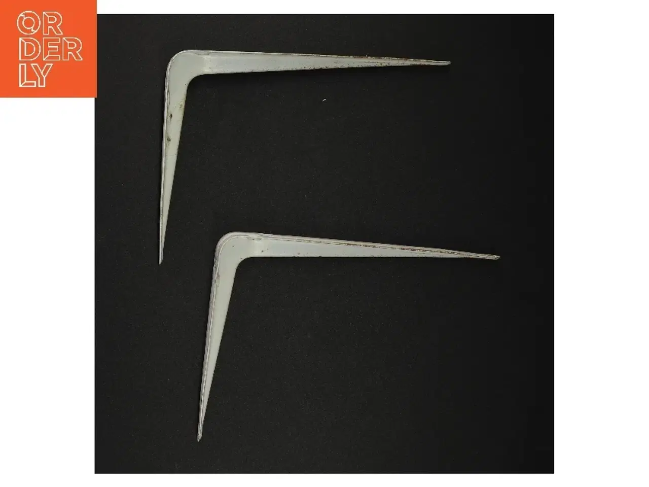 Billede 1 - Hvide metalhyldeknægte (str. 15 x 19 cm)