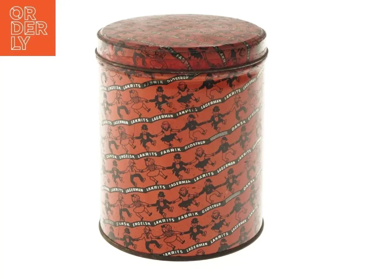 Billede 1 - Vintage metalbeholder lagermann (str. Ø 16 cm længde 19,5 cm)