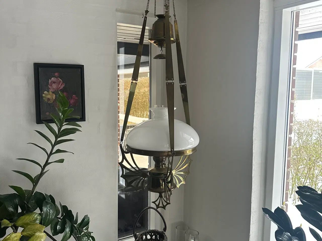 Billede 4 - Petroliumslampe (Antik) til at hænge i loftet