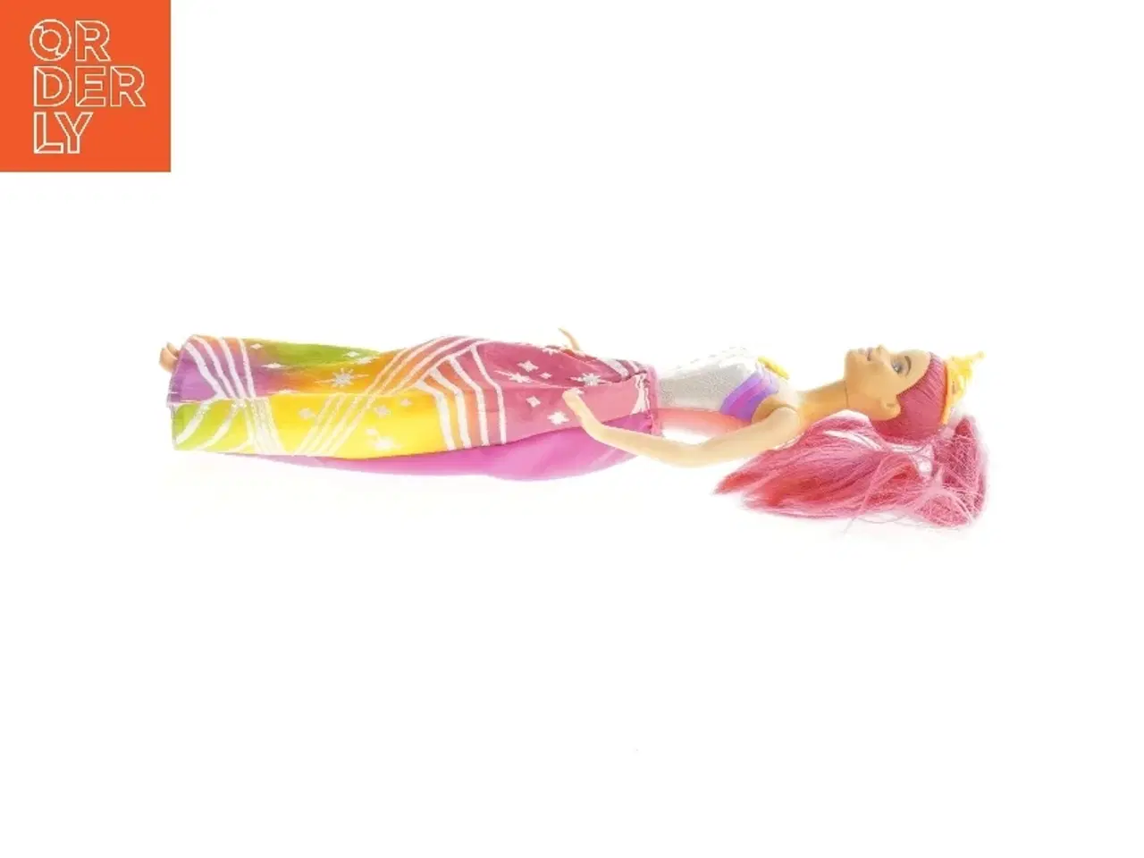 Billede 2 - Brugt modedukke med farverig kjole fra Barbie (str. 32 cm)