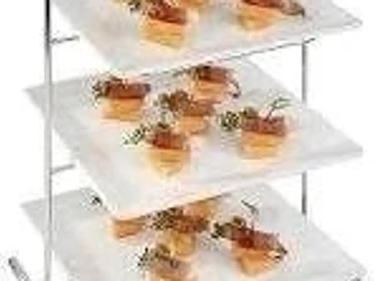 Billede 1 - 4 stk. Opsats buffet 3 niveauer kvadratisk krom Begrænset antal, udgående vare
