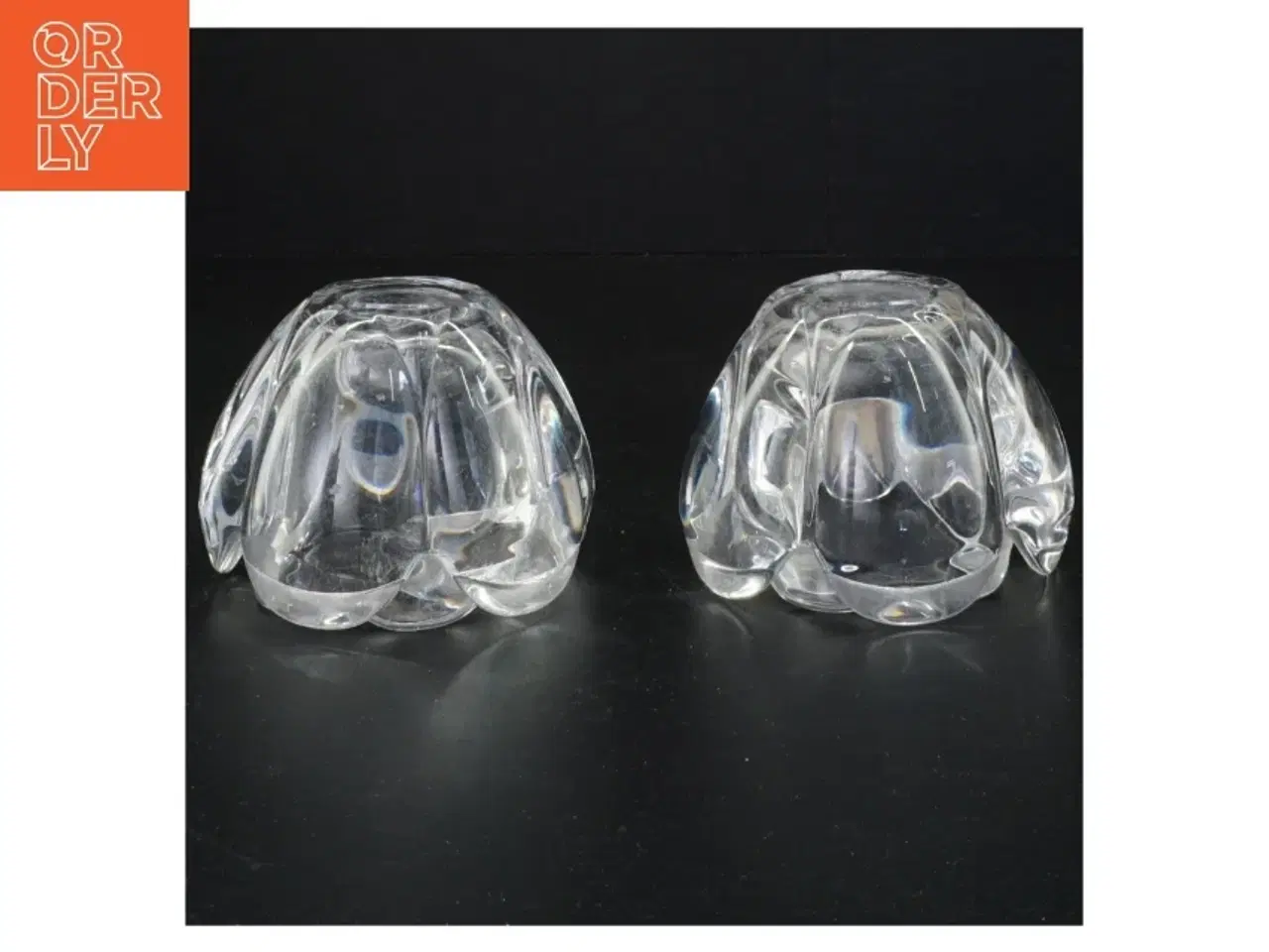 Billede 3 - Gennemsigtige glaslyseholdere (str. 7 x 9 komma 5 cm)