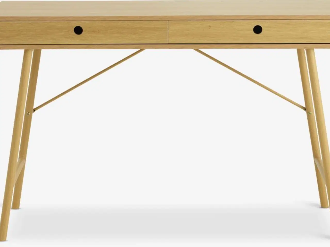 Billede 2 - Skrivebord LINDVED 48x120 2 skuffer natur egefarve