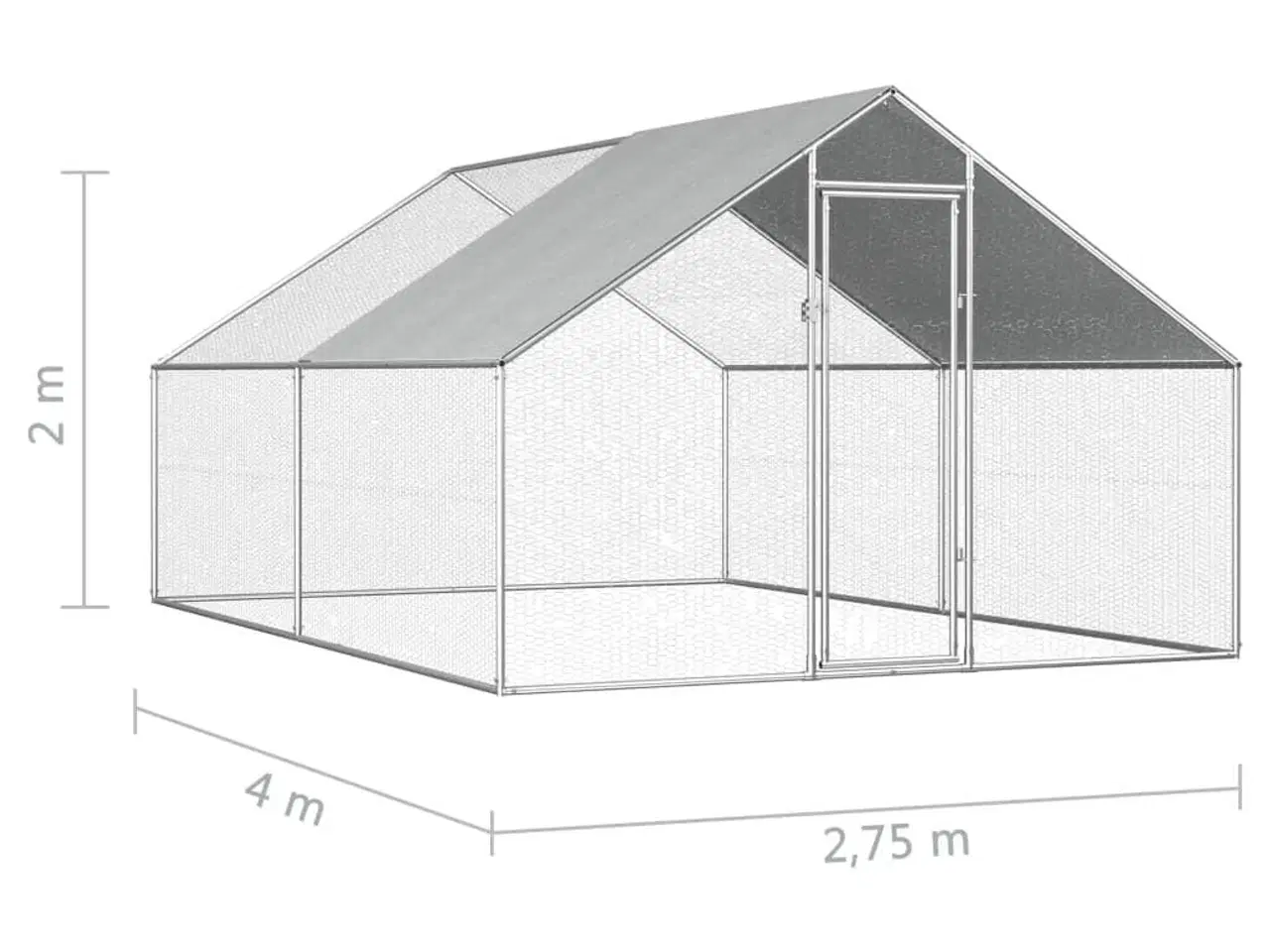 Billede 6 - Udendørs hønsebur 2,75x4x1,92 m galvaniseret stål