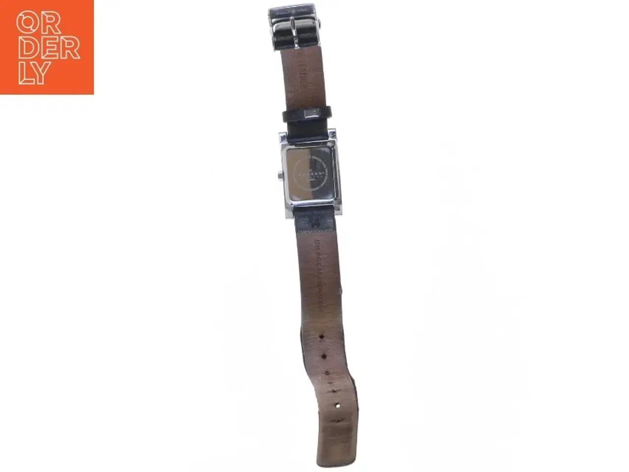 Billede 2 - Kvadratisk dameur med læderrem fra Skagen (str. 3 cm)