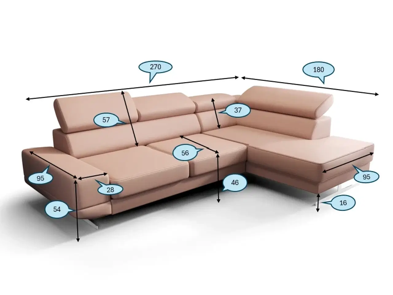 Billede 3 - MODENA I HJØRNESOFA 270x180