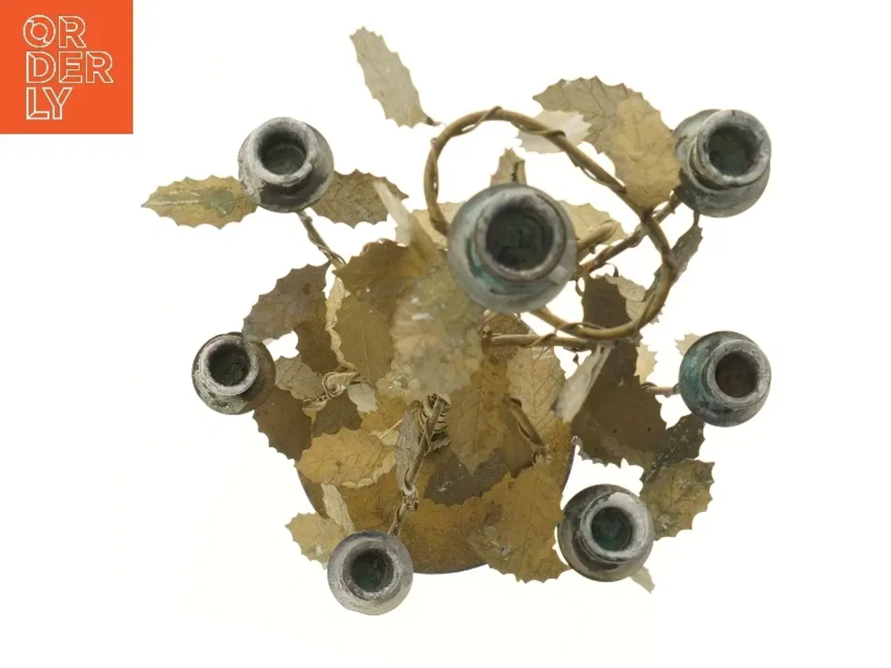Billede 3 - Guld lysestage i bladform (str. 68x20 cm)