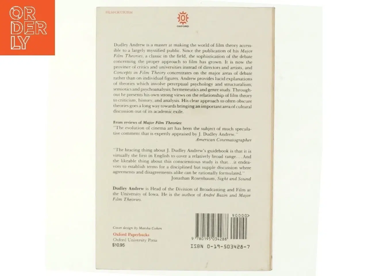 Billede 3 - Concepts in film theory af Dudley Andrew (Bog)