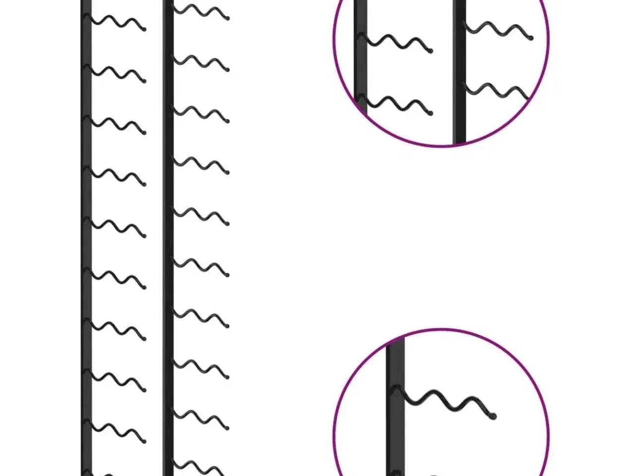 Billede 7 - Væghængt vinreol til 24 flasker jern sort