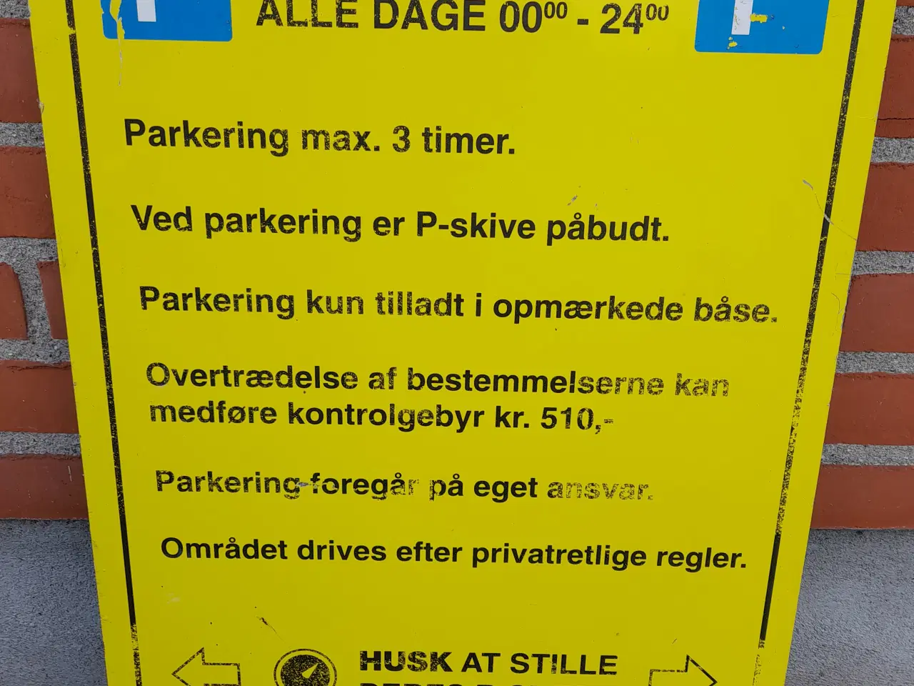 Billede 1 - Skilt for parkering 