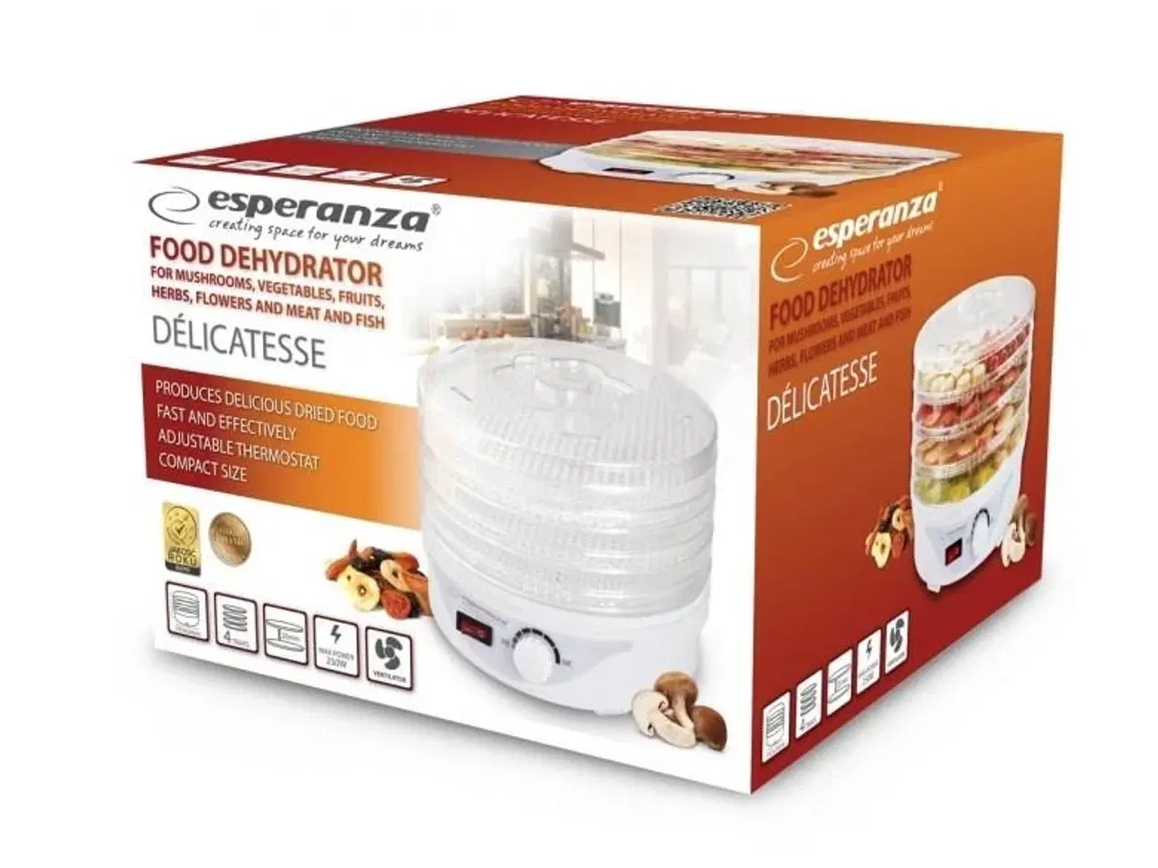 Billede 3 - Fødevaredeshydrator - Esperanza EKD003, transparent/hvid, 250 W