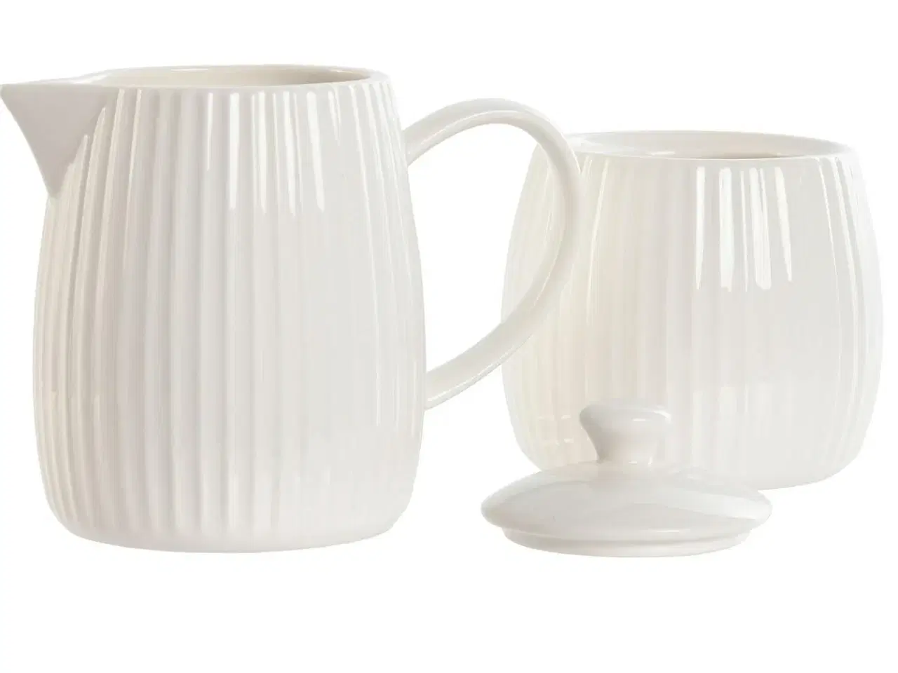 Billede 2 - Mælkekande og sukkerskål - hvidt porcelæn, 250 ml, 2 dele