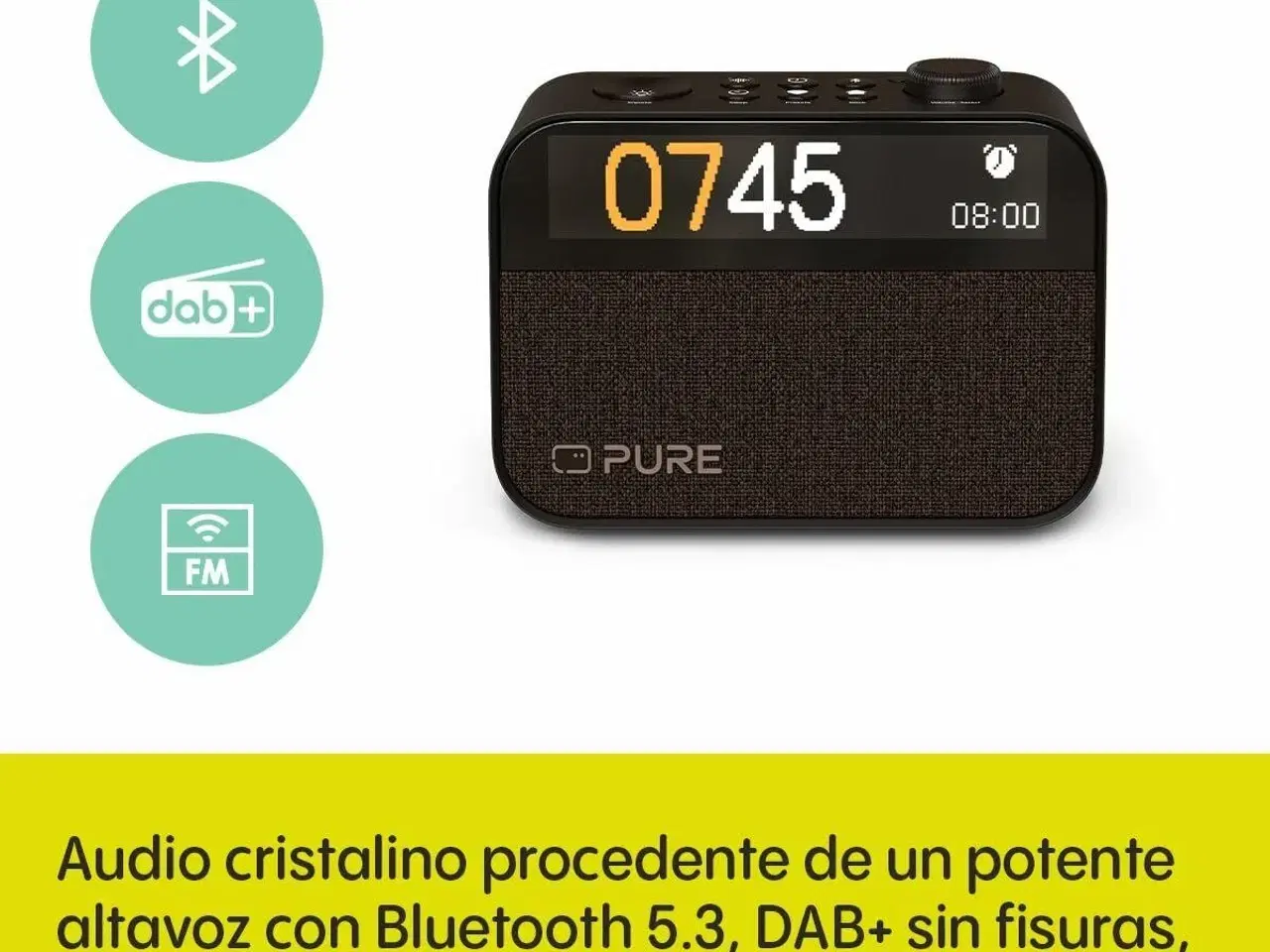 Billede 2 - Vækkeur med radio Pure Moment - sort