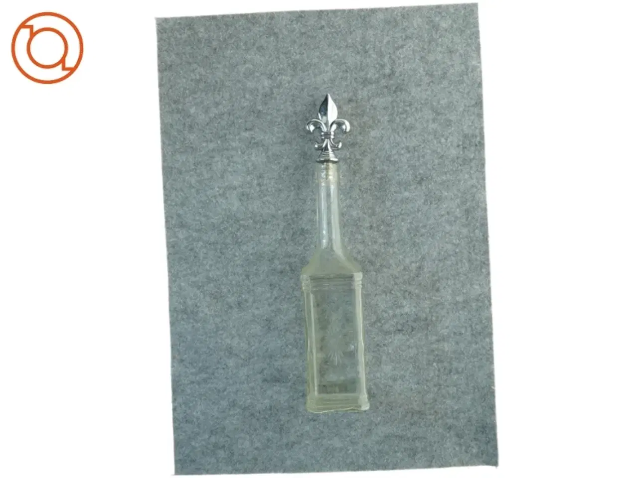 Billede 6 - Antik Glaskaraffel og korkprop med sølv fransk lilje (str. 39 x 8 cm)