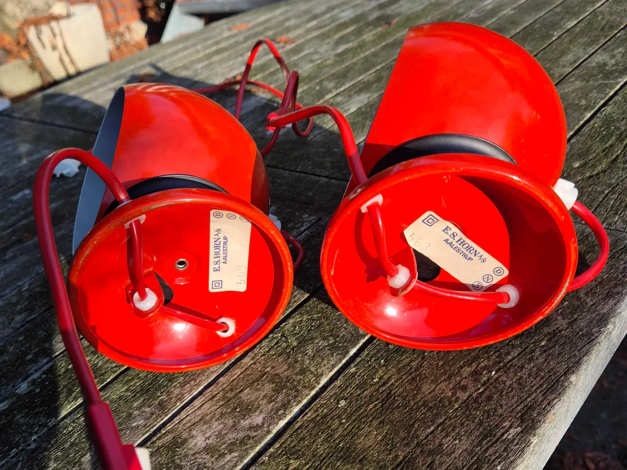 Billede 11 - Velholdte rødorange magnetlamper 