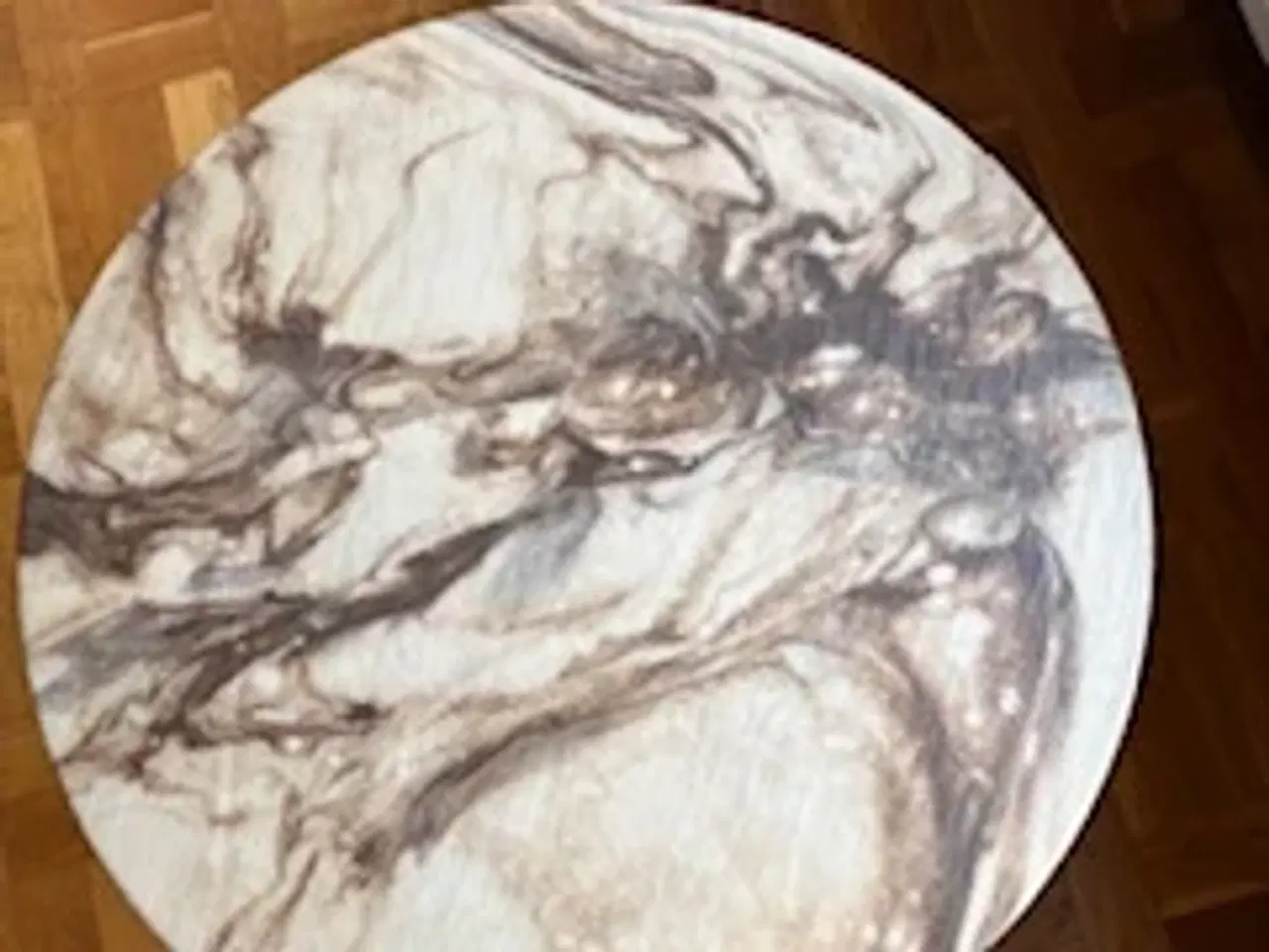Billede 1 - RESERVERET - Rund bord m/marmorplade
