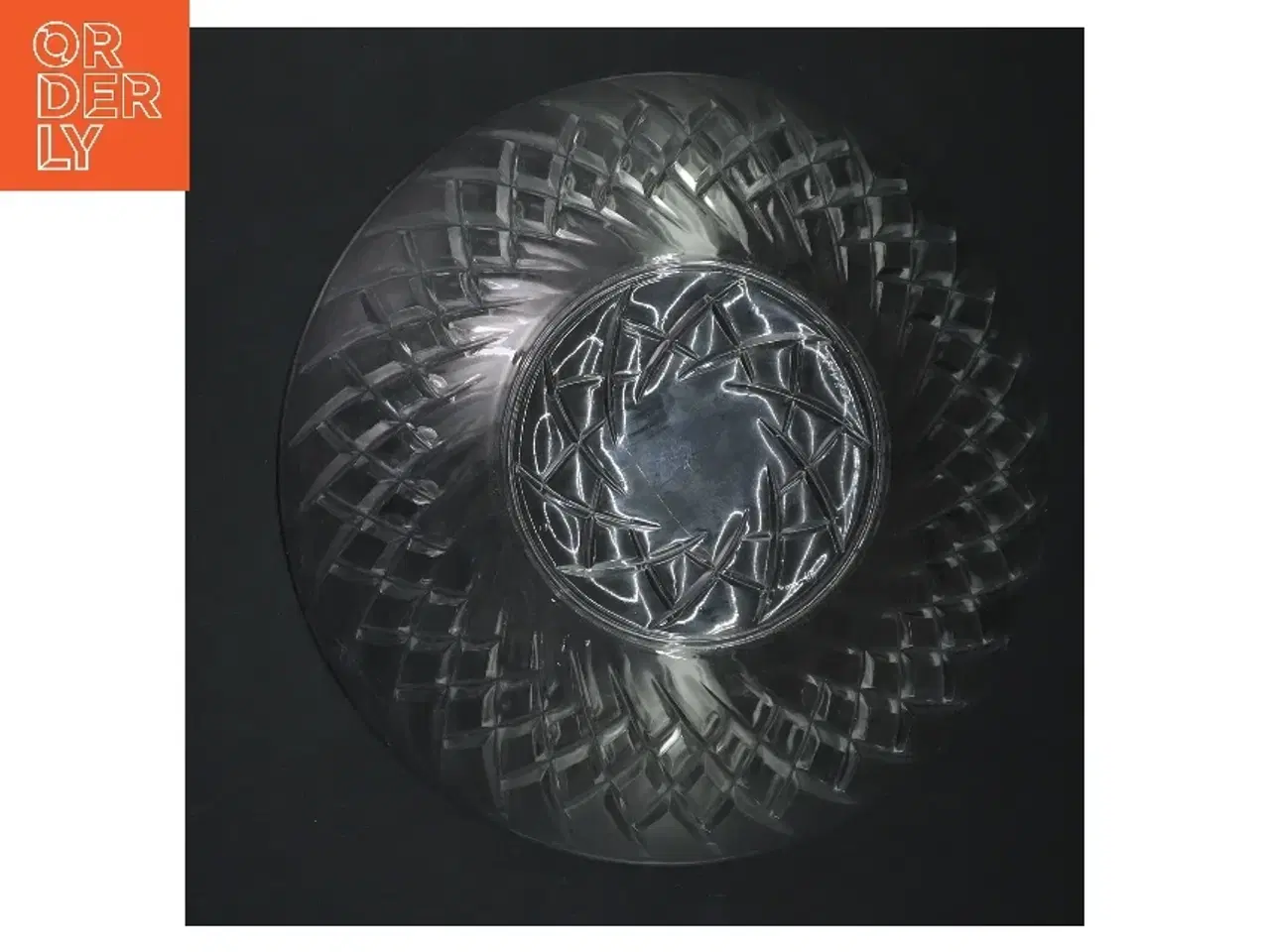 Billede 3 - Glas skål med mønster (str. Ø 20 cm)