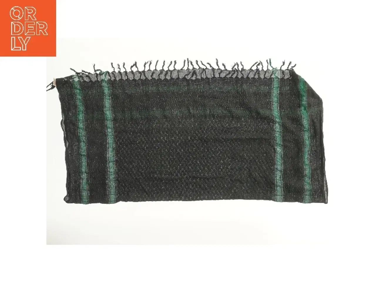 Billede 3 - Sort og grøn tørklæde (str. 110x116 cm)