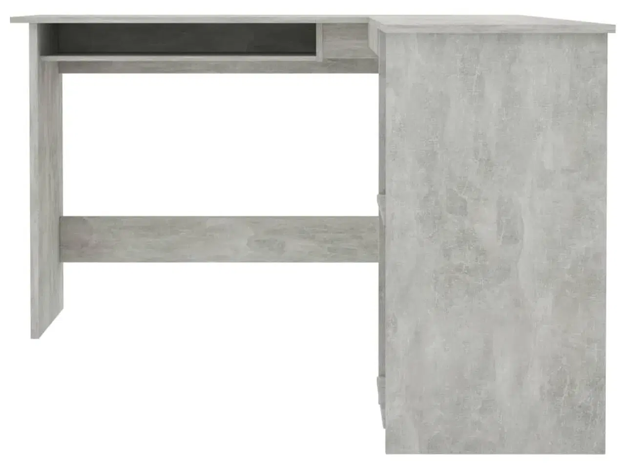 Billede 4 - L-formet skrivebord 120x140x75 cm konstrueret træ betongrå