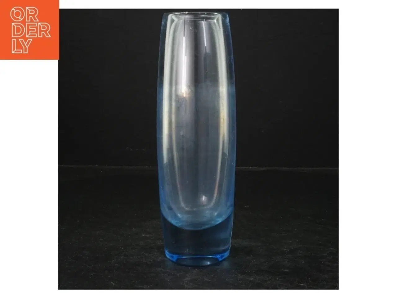 Billede 1 - Blå glasvase (str. 22 cm)