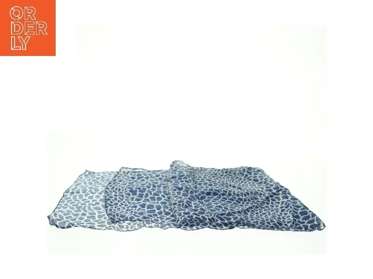 Billede 3 - Blåt mønstret tørklæde (str. 150 x. 35 cm)