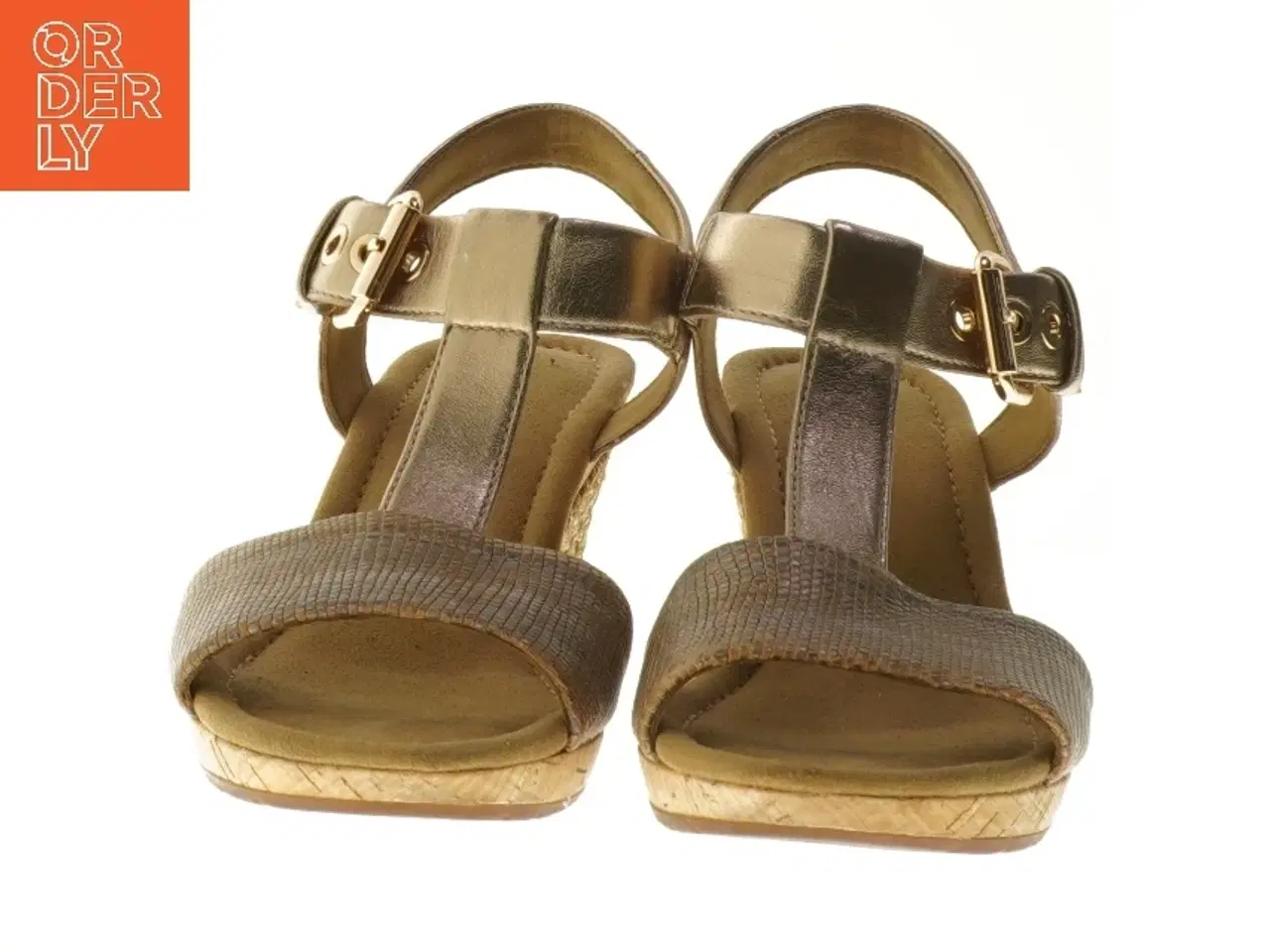 Billede 3 - Bronze sandaler med kilehæl fra Gabor (str. længde 22 cm)