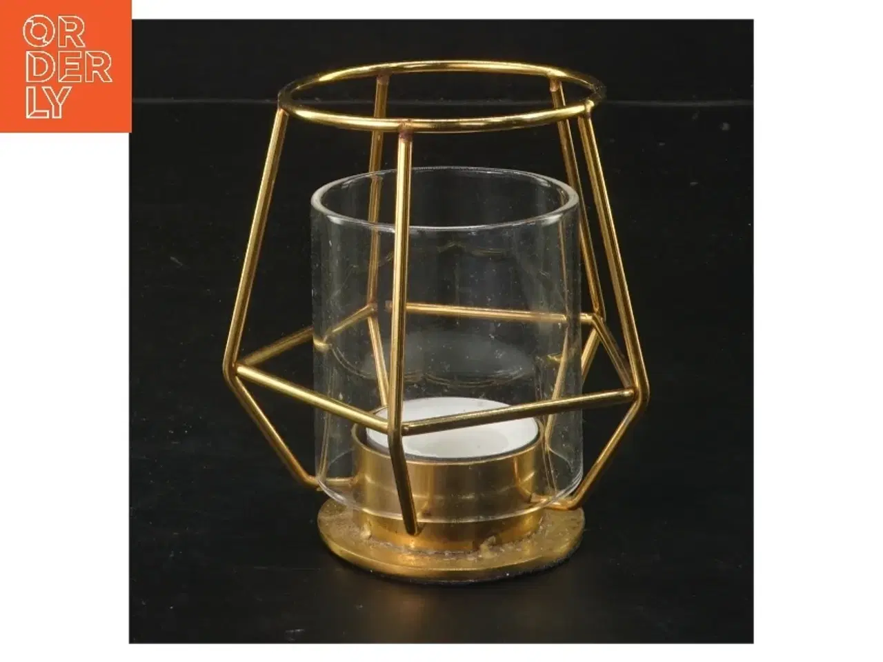 Billede 1 - Moderne lysestage i metal og glas (str. 10,5 cm)