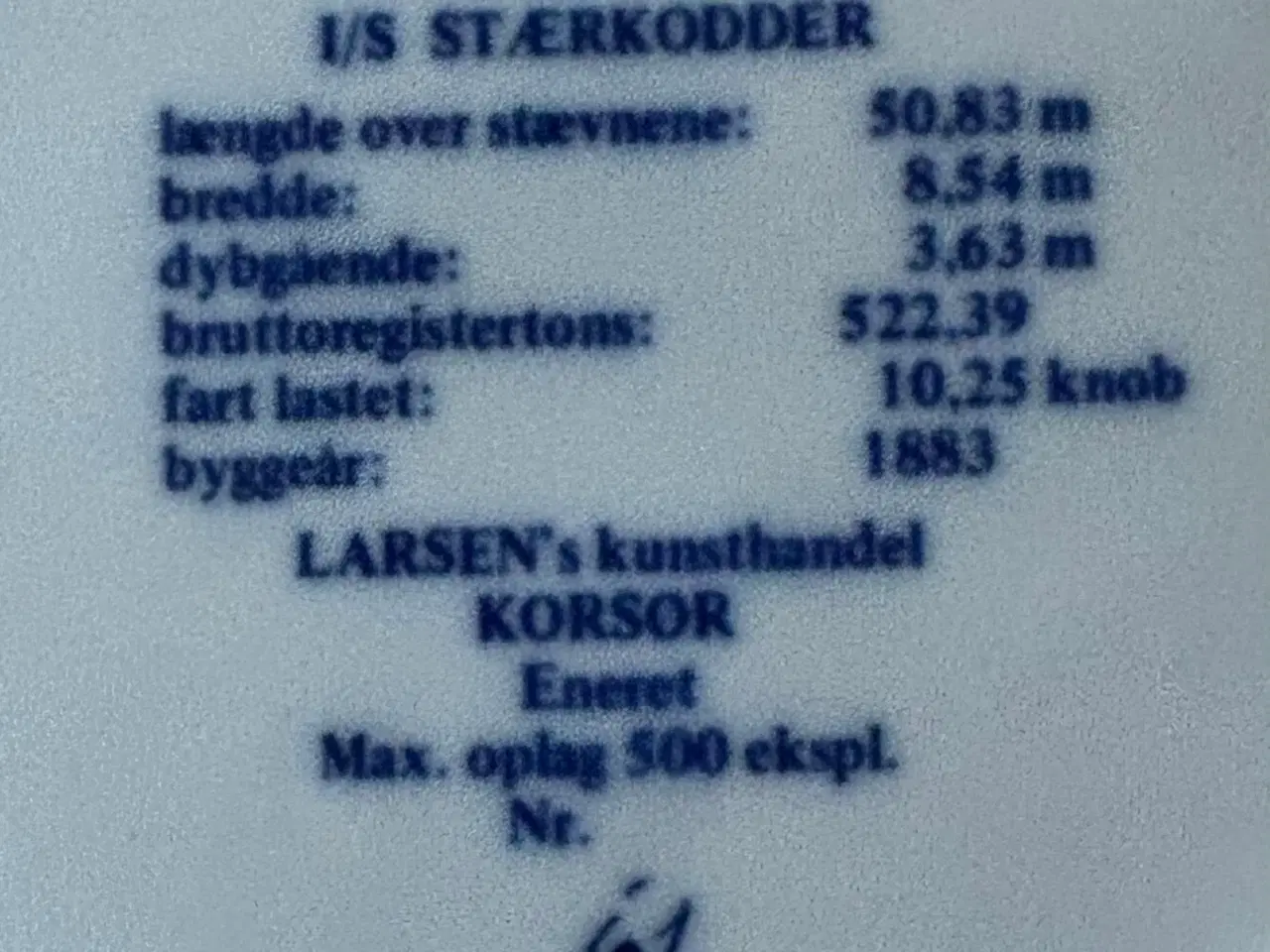 Billede 3 - Færge - I/S Stærkodder - 1883, Lise Porcelain  