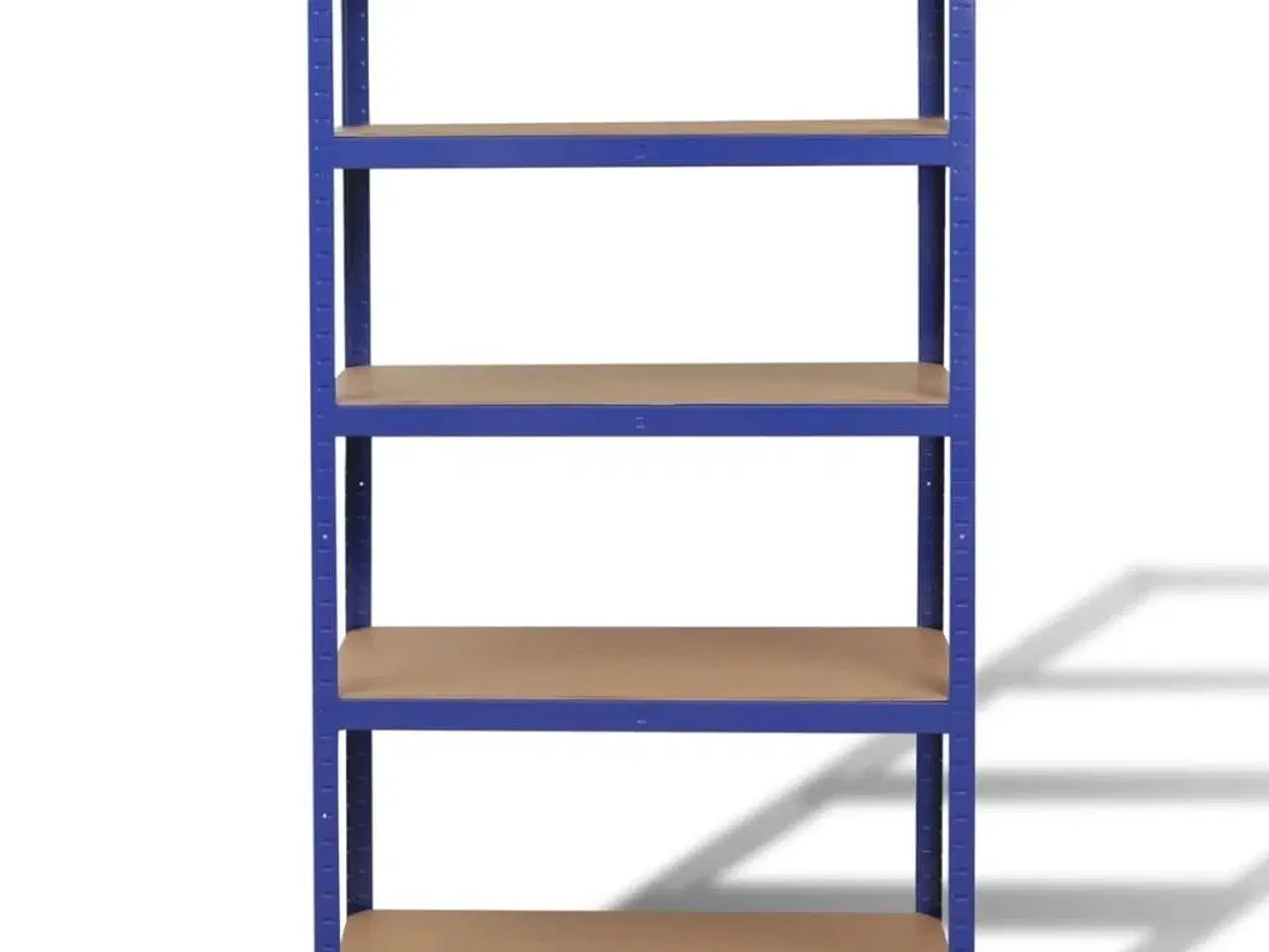 Billede 2 - Opbevaringsreol 5 hylder stål og konstrueret træ blå