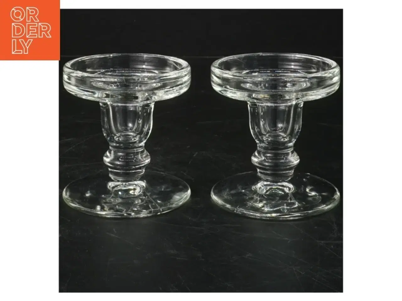 Billede 1 - Glaslysestager (str. 8 cm. 2 styk)